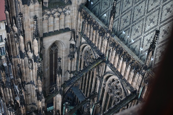 Cathedral wall & roof, view from the tower